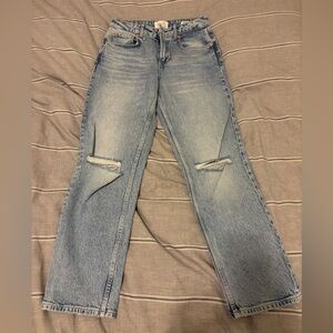 Rails Light Blue Distressed Straight Leg Jeans